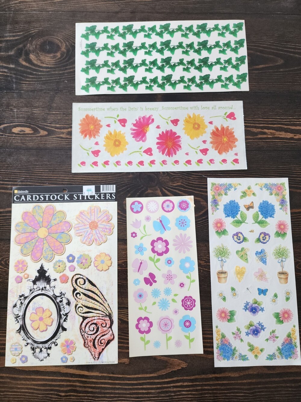Scrapbooking Stickers - Lot FLOWERS Spring Summer New Vintage Retired MAMBI 22